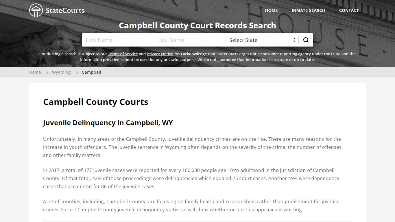 Campbell County, WY Courts - Records & Cases - StateCourts
