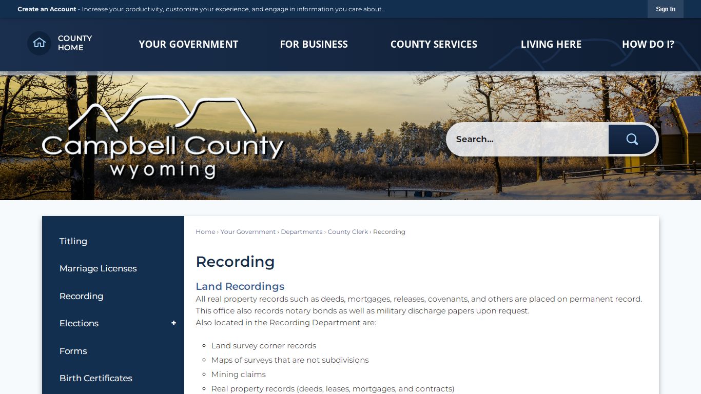 Recording | Campbell County, WY - Official Website
